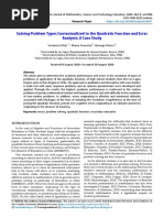 Solving Problem Types Contextualized To The Quadratic Function and Error Analysis A Case Study 8547