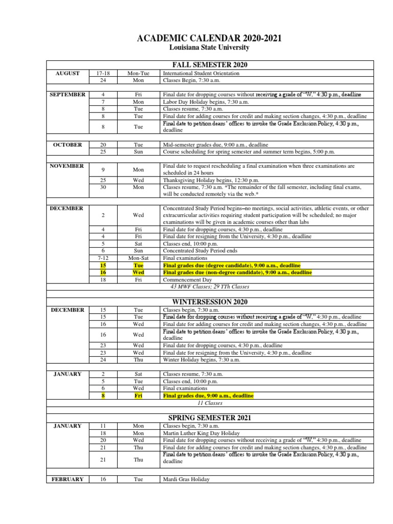 Academic Calendar 2020 21 v9 PDF Academic Term Qualifications