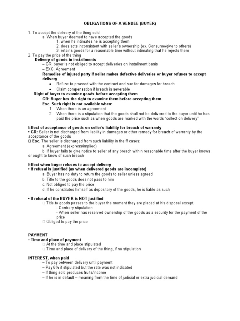 Obligations of A Vendee PDF Certified Public Accountant Financial