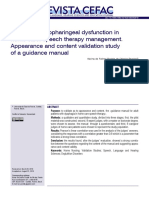 Attention To Oropharingeal Dysfunction in Home Care: Speech Therapy Management. Appearance and Content Validation Study of A Guidance Manual