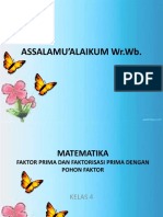 Faktor Prima dan Faktorisasi Prima dengan Pohon Faktor