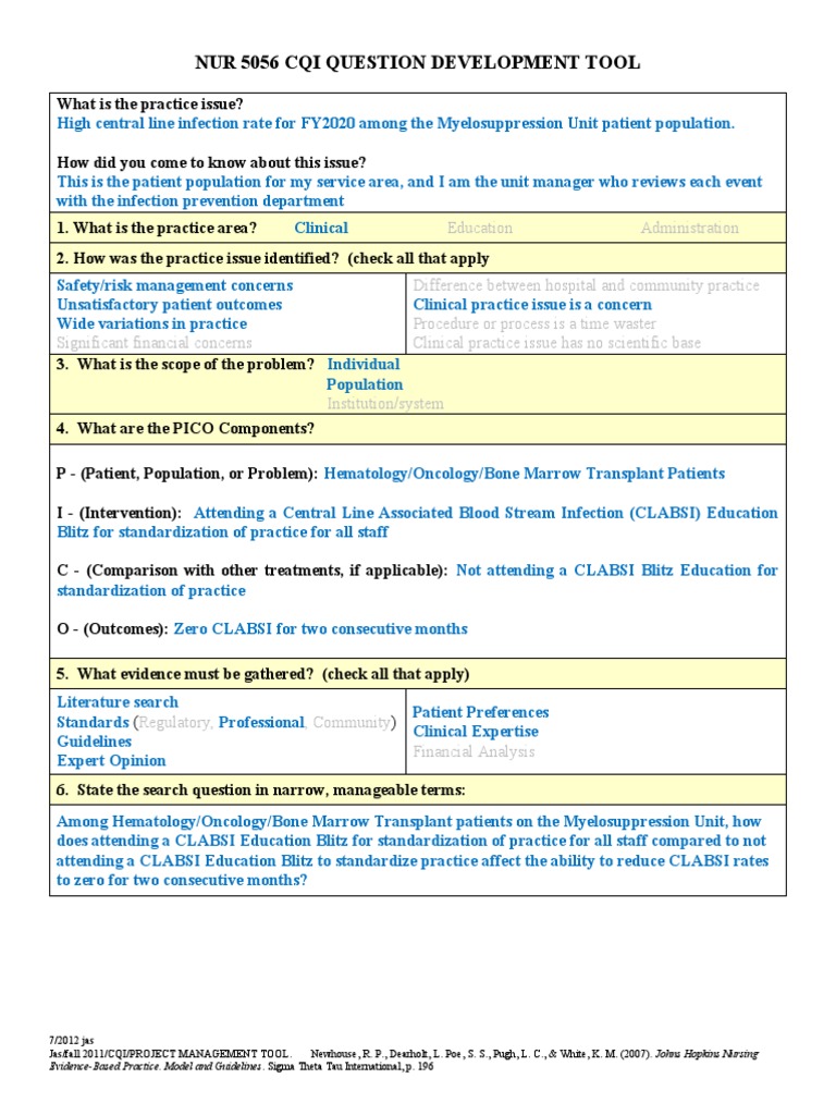 Cqi Question Development Tool | PDF | Evidence Based Medicine | Health ...