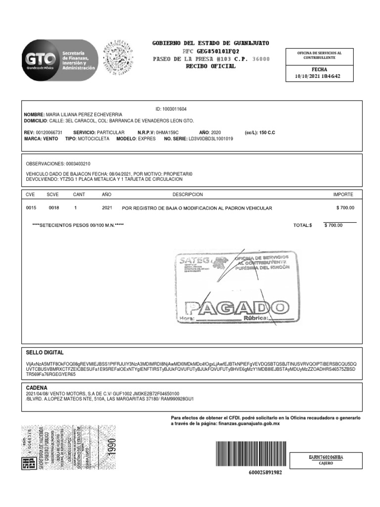 Baja de Placas Gto Alex PDF