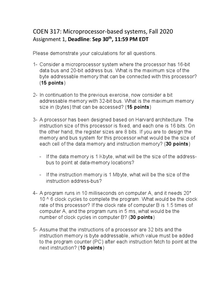 Microprocessor Systems Assignment | PDF