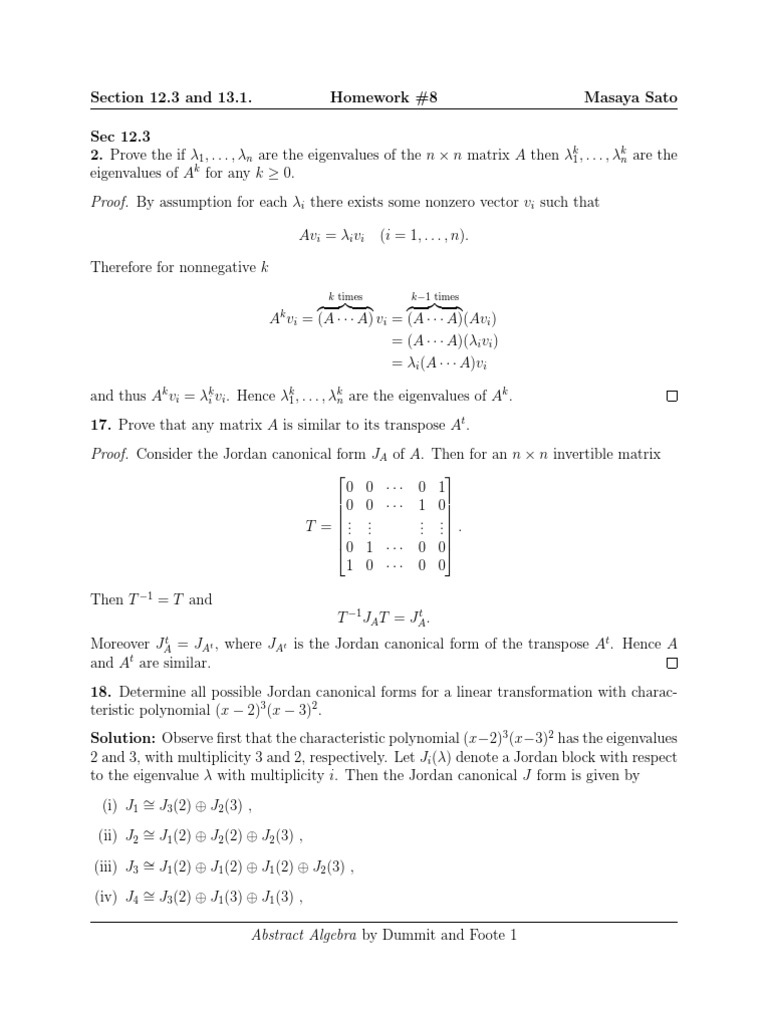 Homework #8, Sec 12.3 and 13.1 | Download Free PDF | Matrix ...