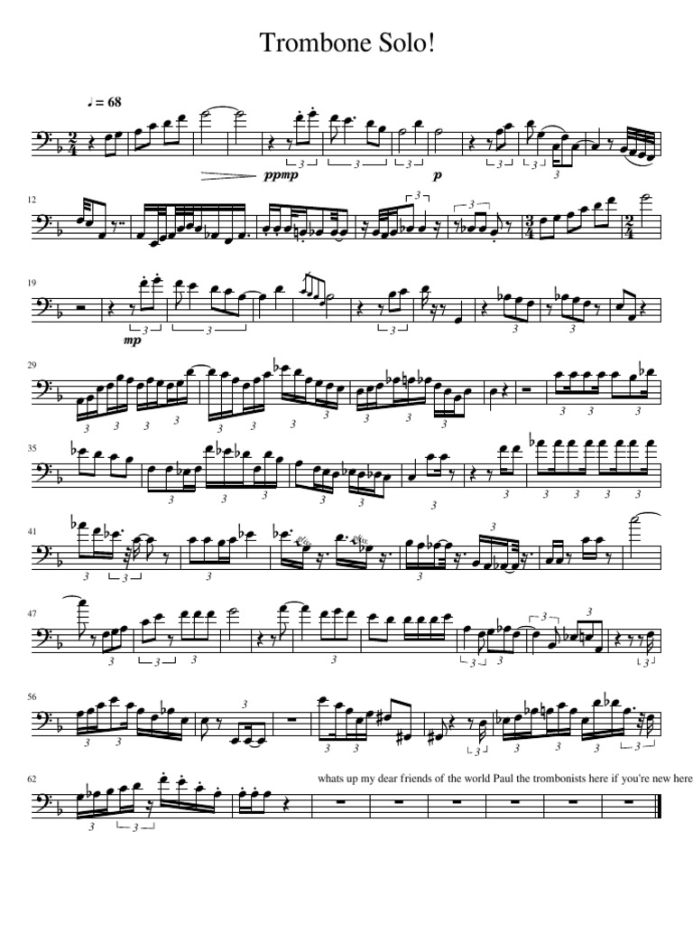 Trombone Solo! Gliss. Gliss PDF