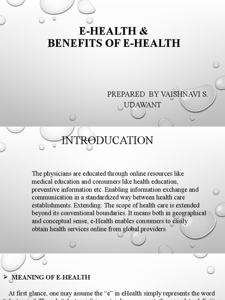 E-Health: Benefits and Characteristics | PDF | Electronic Health Record ...