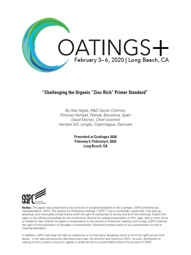 Challenging The Organic "Zinc Rich" Primer Standard PDF Corrosion