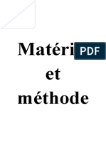 Matériel Et Méthode