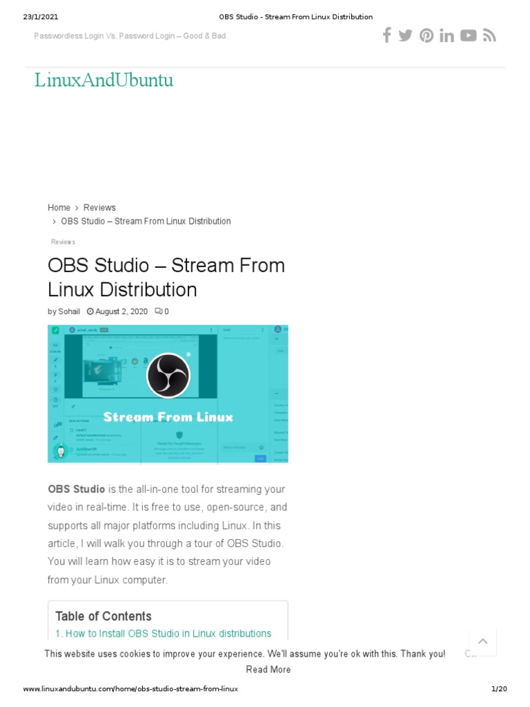 OBS Studio - Stream From Linux Distribution | PDF | Linux | Linux