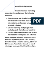 Individual Assignment On Influencer Marketing
