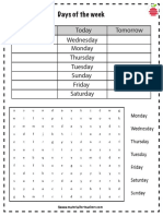 7 Days of the Week Chart