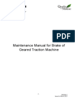 Maintenance Manual Brake Geared Traction Machine