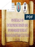 On Behalf of Entrepreneurship and Sponsorship Bureau Bharatanatyam Cultural Club