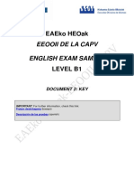 Eeooii de La Capv English Exam Sample: Eaeko Heoak