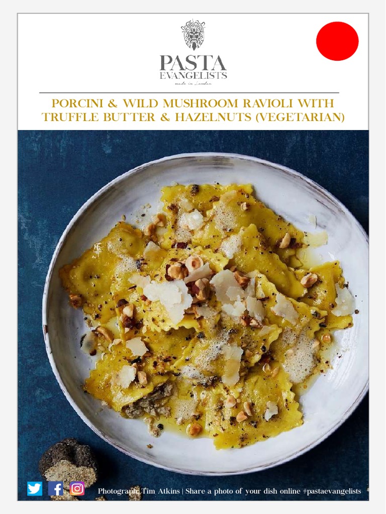 Porcini Mushroom Ravioli Recipe | PDF | Pasta | Cooking