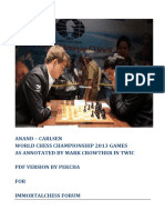 Anand Carlsen World Chess Championship 2013