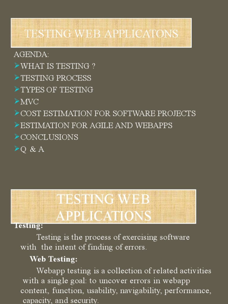 Testing Web Applicatons | PDF | Web Application | Dynamic Web Page