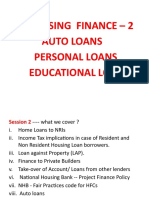 06 Housing Finance - 2, (S-2) Auto, Personal, Edu Loans