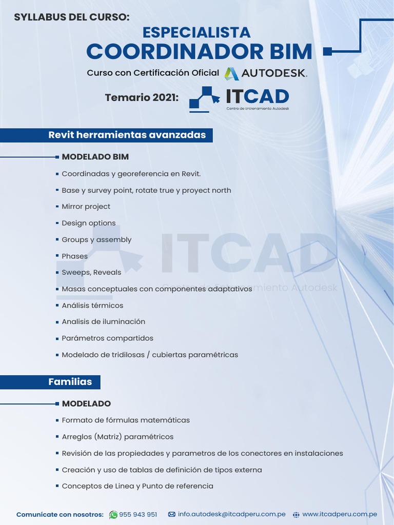 SIllabus Coordinador BIM | PDF | Autodesk Revit | Software