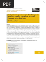 The Impact of Integration of Supply Chain Management in Strategic Flexibility: Applied Study On Al-Hjrah Company in Asfan - Saudi Arabia