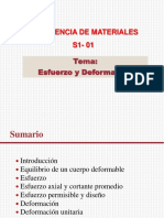 Resistencia de Materiales S1-01: Tema: Esfuerzo y Deformación