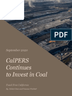 Calpers Continues To Invest in Coal: September 2020