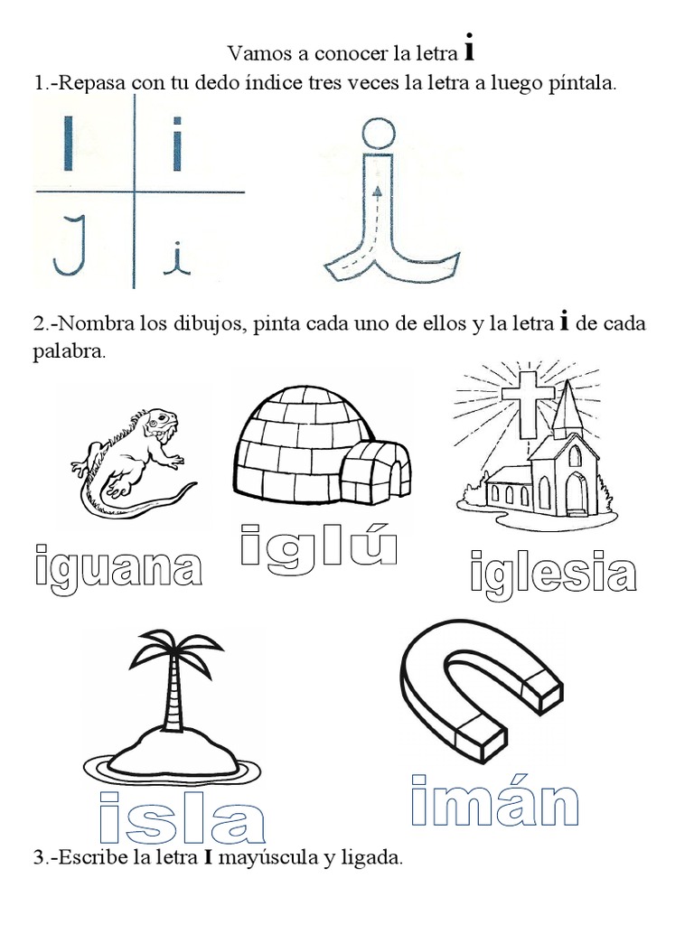 Actividades para aprender la vocal i | PDF