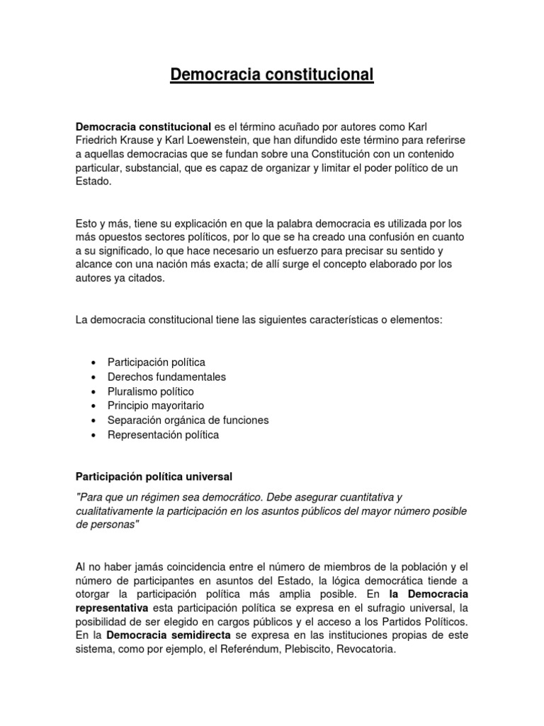 2.democracia Constitucional | PDF | Democracia | Ideologías políticas
