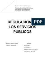 Informe Regulacion de los servicios publicos - VI Semestre de Admon y GM