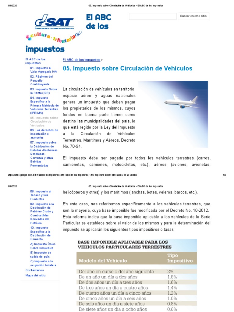 Impuesto Sobre Circulación de Vehículos - El ABC de Los Impuestos | PDF ...