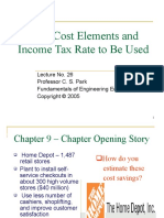 Project Cost Elements and Income Tax Rate To Be Used