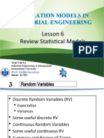 Simulation Models in Industrial Engineering: Lesson 6 Review Statistical Models