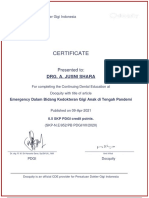 Certificate: Drg. A. Jusni Shara