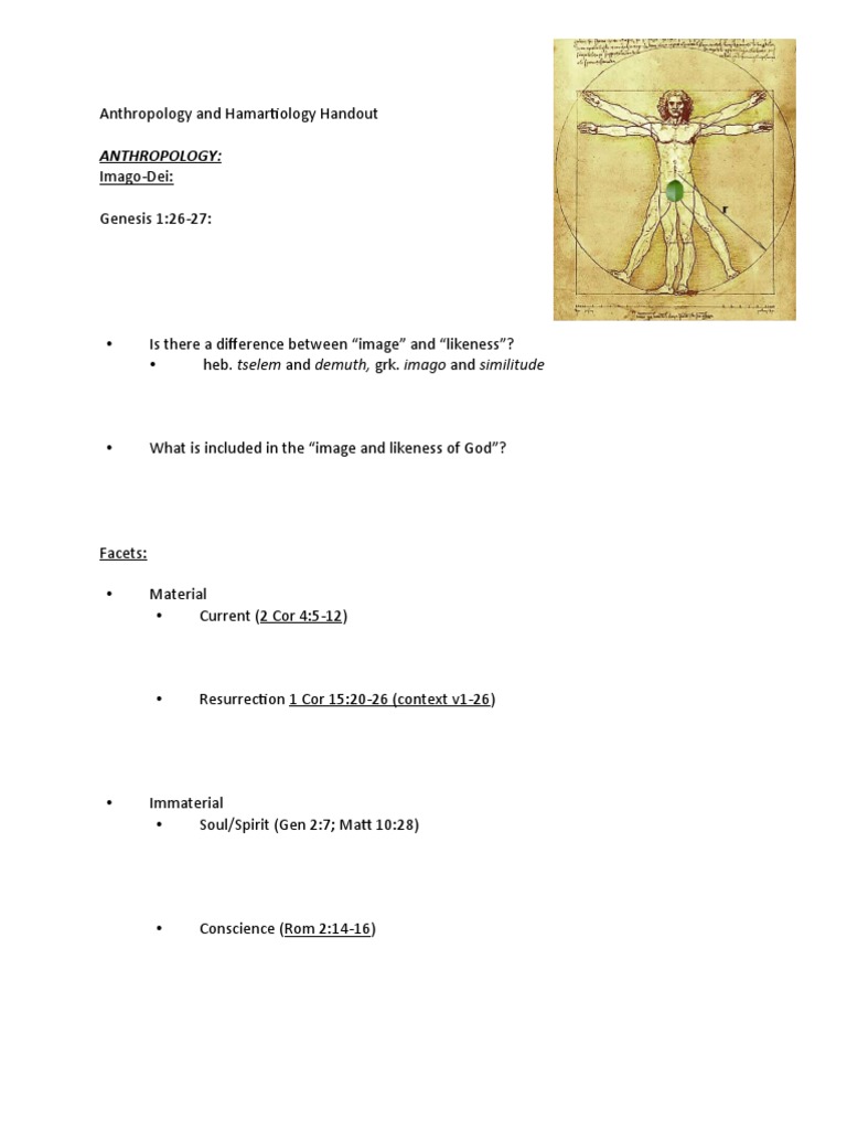 Anthropology and Hamartiology Overview | PDF | Sin | Theology