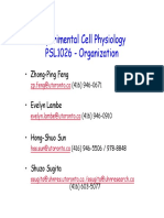 Experimental Cell Physiology Experimental Cell Physiology PSL1026 - Organization