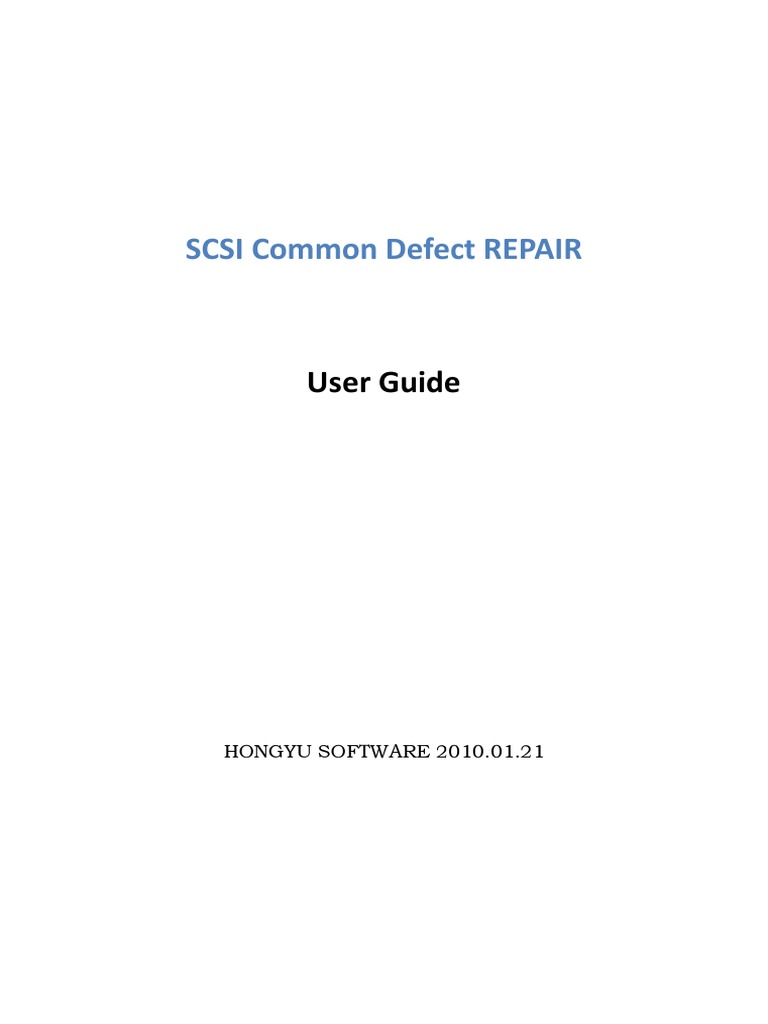 SCSI Common Defect REPAIR User Guide PDF Hard Disk Drive