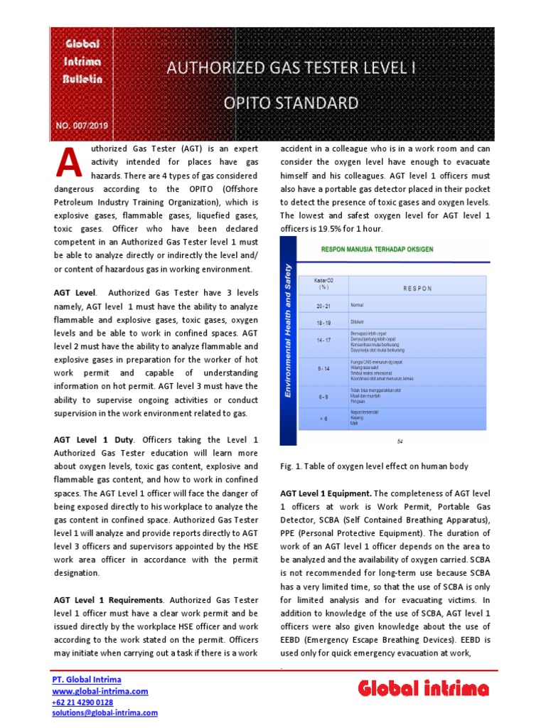 Authorized Gas Tester Level 1 Training | PDF | Gases | Workplace