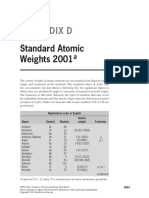 Appendix D: Standard Atomic Weights 2001