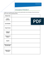 SCORE Product Services Description Worksheet