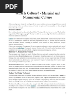 What Is Culture? - Material and Nonmaterial Culture