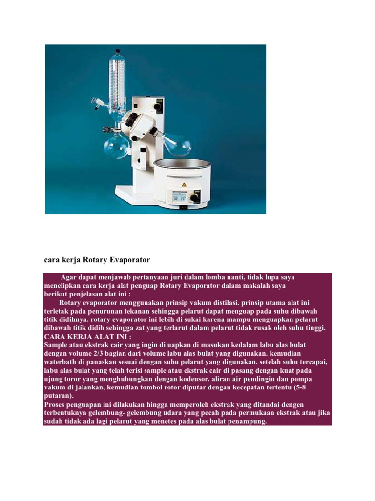 Cara Kerja Rotary Evaporator PDF