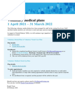 Voluntary Medical Plans: 1 April 2021 - 31 March 2022