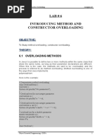 Lab # 6 Method and Constructor Overloading: Introducing