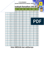 Ramadhan Prayer Schedule