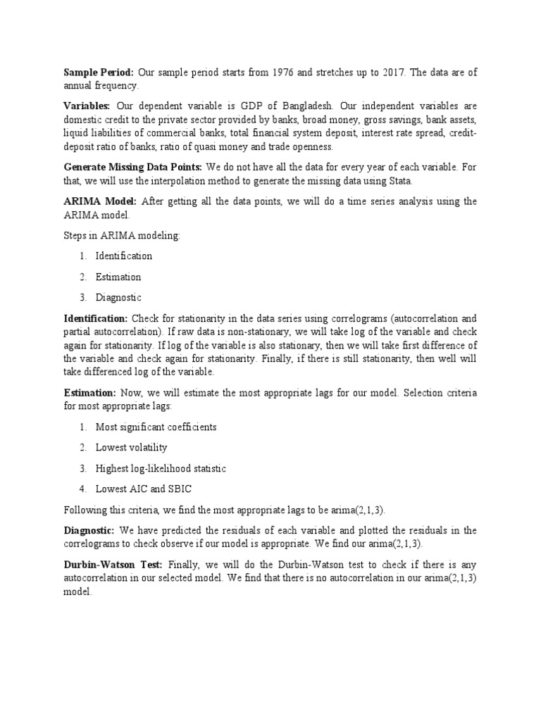 ARIMA Time Series Analysis of Bangladesh GDP | PDF | Teaching Methods ...