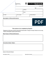 Supplier Corrective Action Request (SCAR Blank)