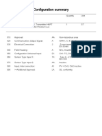 HART Transmitter Configuration Summary