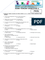 Soal UTS PKN Kelas 1 SD Semester 2