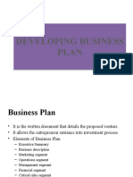 DEVELOPING BUSINESS PLAN